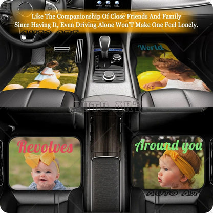 Custom Car Floor Mat Personalized Fit Car Mats with Your Customized Image Name Text 4 Pieces Set Soft Non Slip Automotive