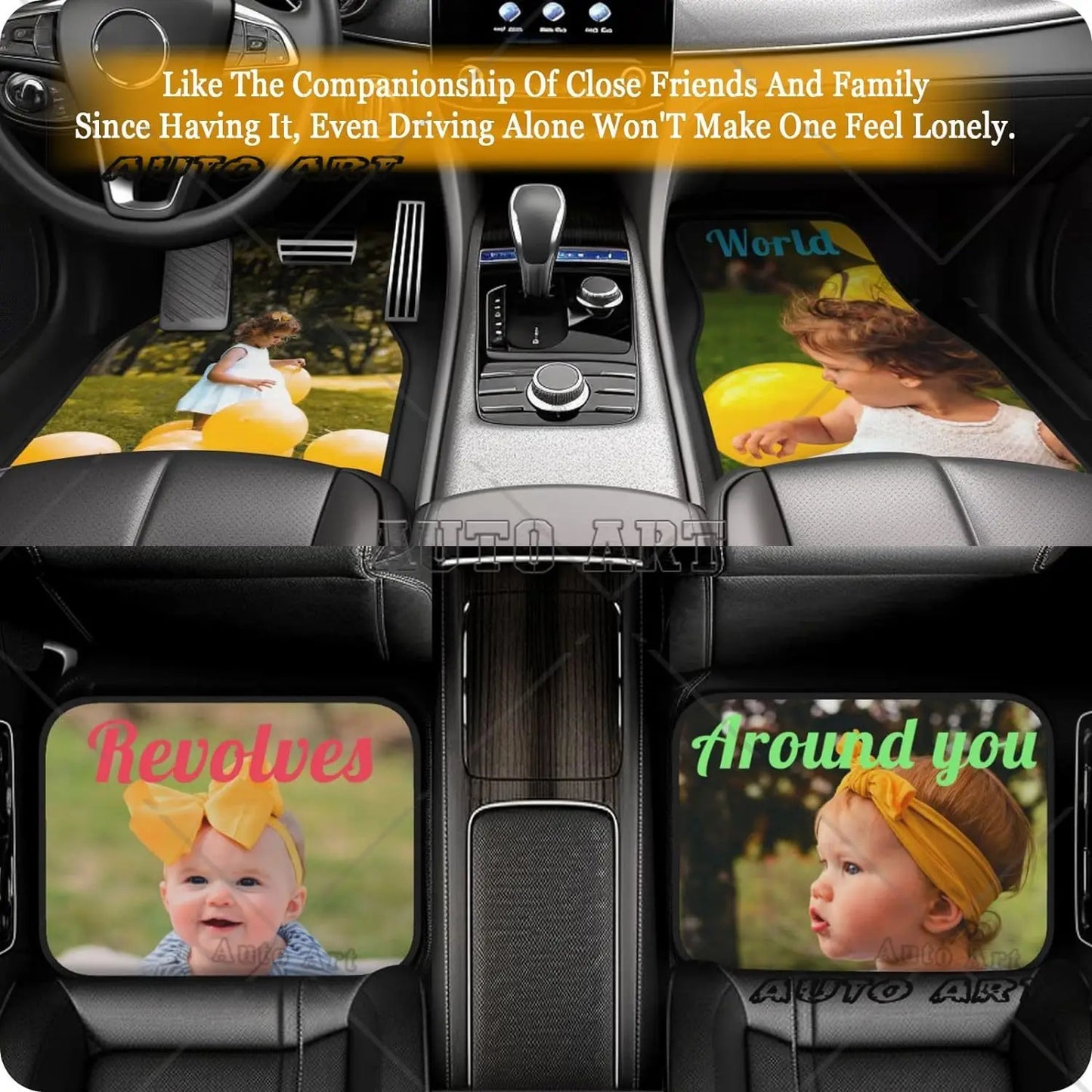 Custom Car Floor Mat Personalized Fit Car Mats with Your Customized Image Name Text 4 Pieces Set Soft Non Slip Automotiv