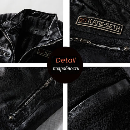 Leather Jacket Men Winter