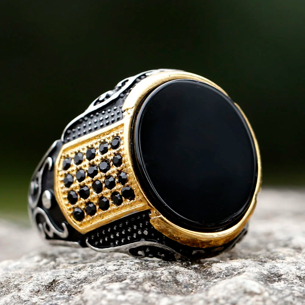 Stainless Steel Colorful Stone Trend Ring fashion High Quality