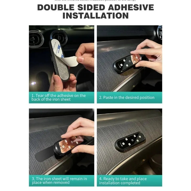 2pcs Car Door Lights LED Welcome Light Magnetic Control USB Charging Auto Open Door Safe Anti-collision Emergency Signal Lamp