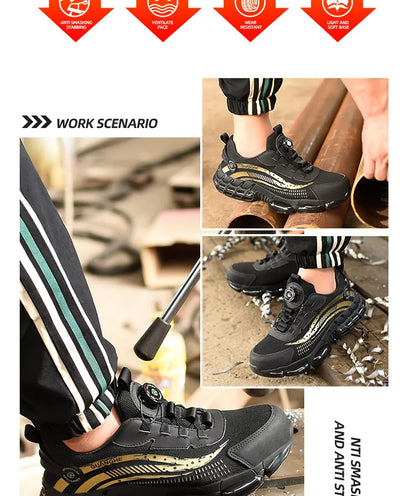 Fashion Safety Shoes Steel Toe Puncture Proof Breathable Work Safety Shoes