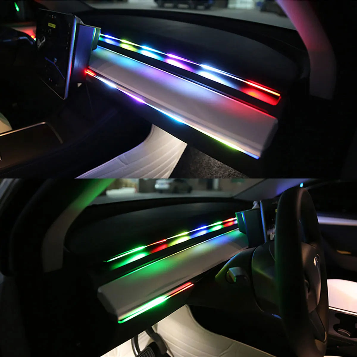 Car Ambient Lights LED Skylight Symphony RGB Interior Acrylic Strips Decoration USB APP Remote Control