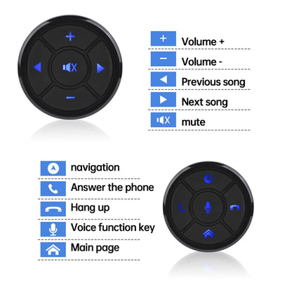 AD Wireless Car Steering Wheel Control Button 10 Key for Car Radio DVD GPS Multimedia Navigation Head Unit Remote Control Button