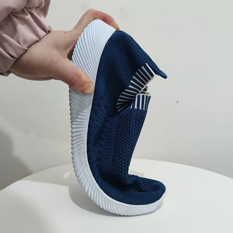 Soft Bottom Knitting Sneakers Women Breathable