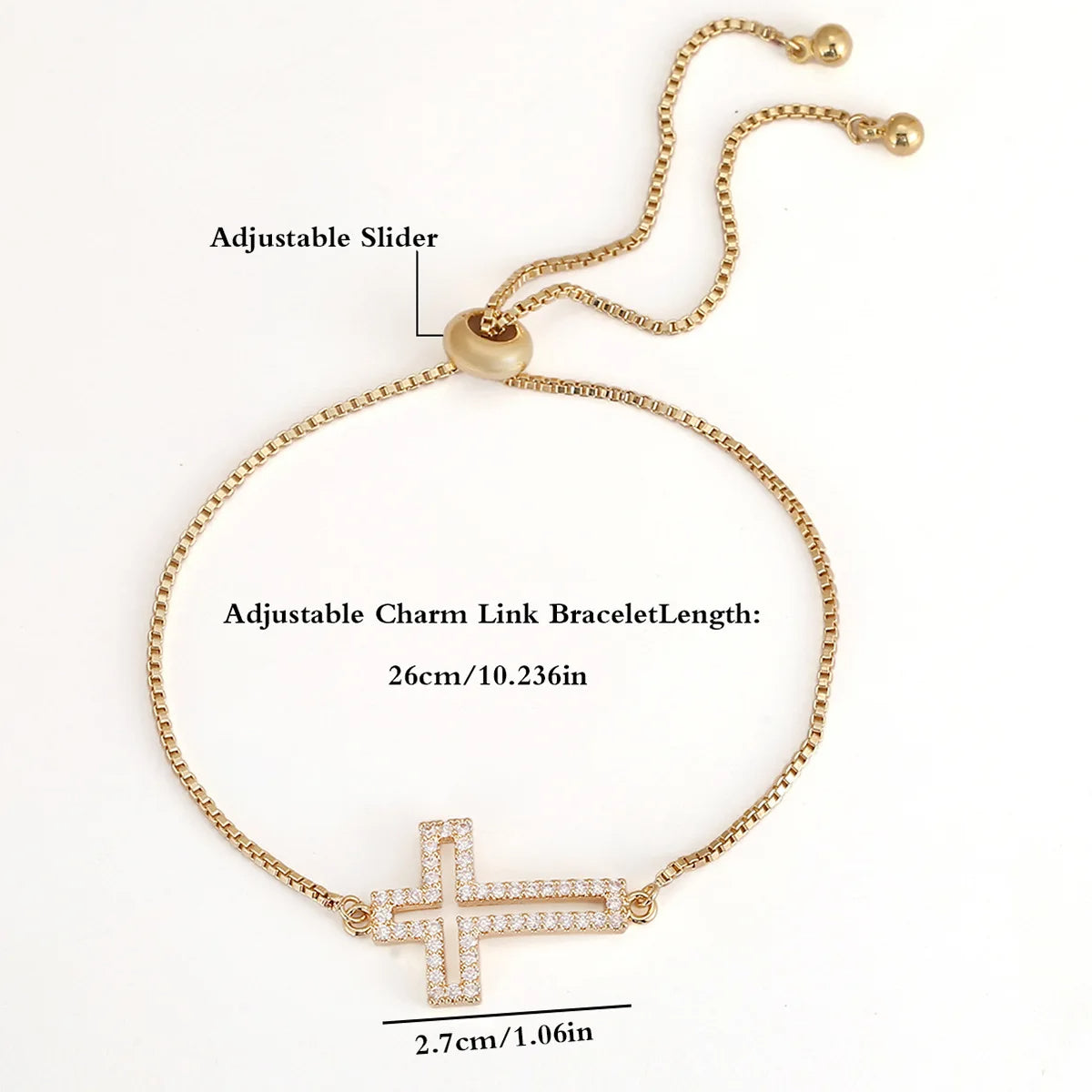 Trendy Cross Bracelet adjustable chain