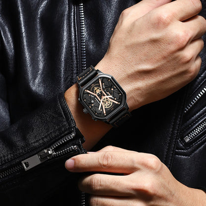 Men Wristwatches Luxury Chronograph Luminous Waterproof Watch Square Dial