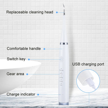 6 in 1 Ultrasonic Dental Cleaner Scaler Dental Tartar Remover Electric Toothbrush