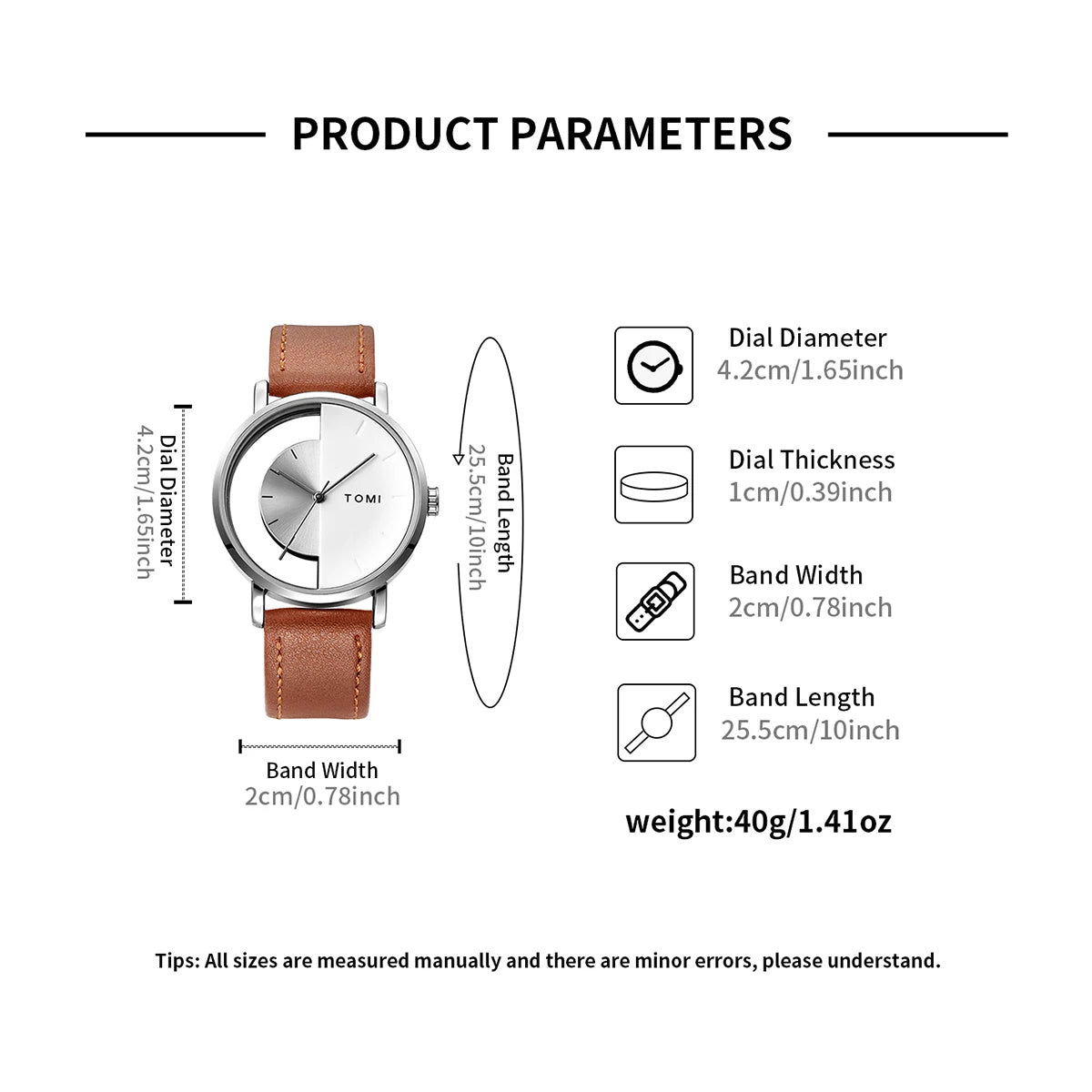 Quartz Watch Leather Watch Strap