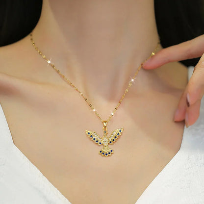 Trendy Phoenix Stainless Steel Zirconia Necklaces