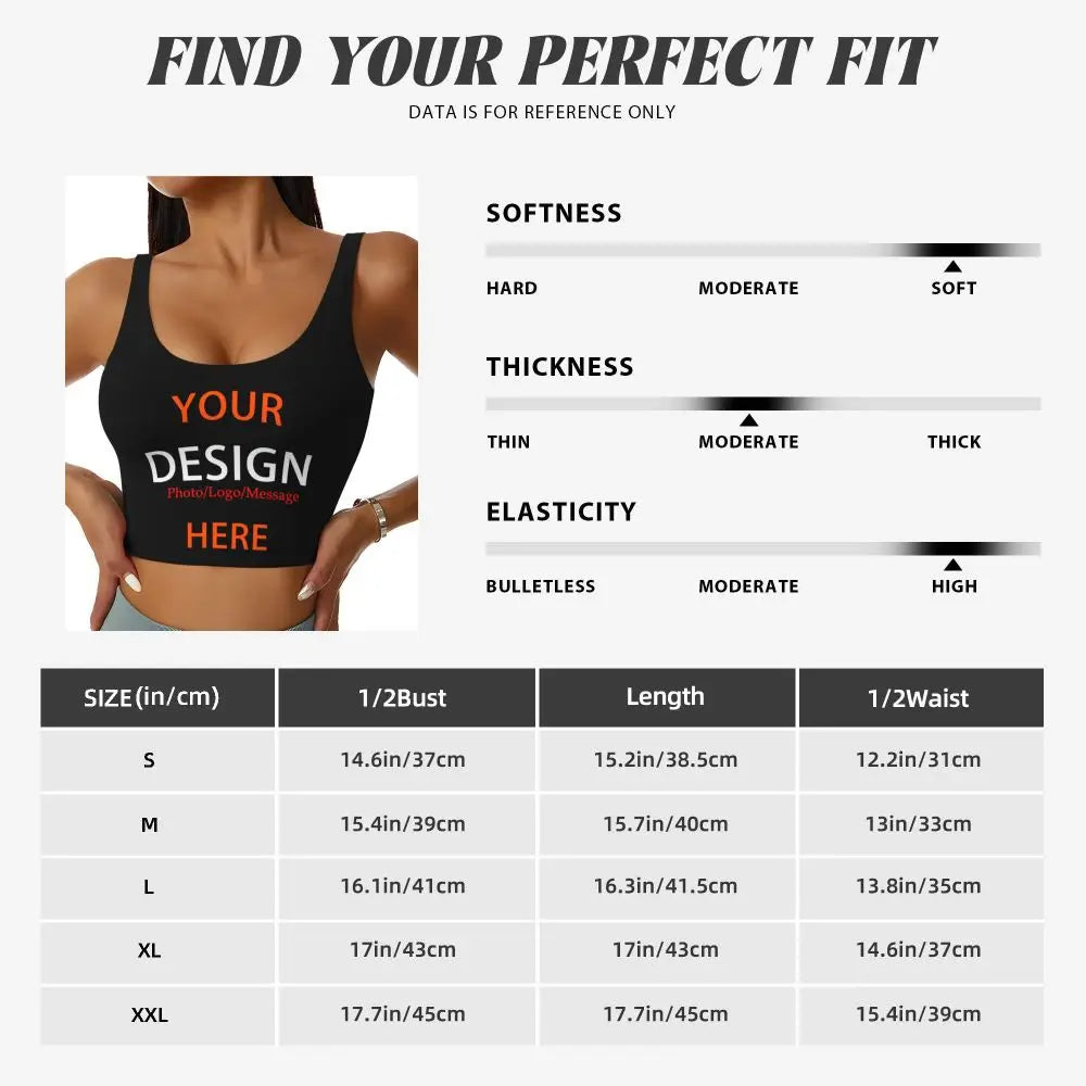 Custom Your Photo Logo Message Workout Tops Women Seamless DIY Design Running Yoga Sport Bras