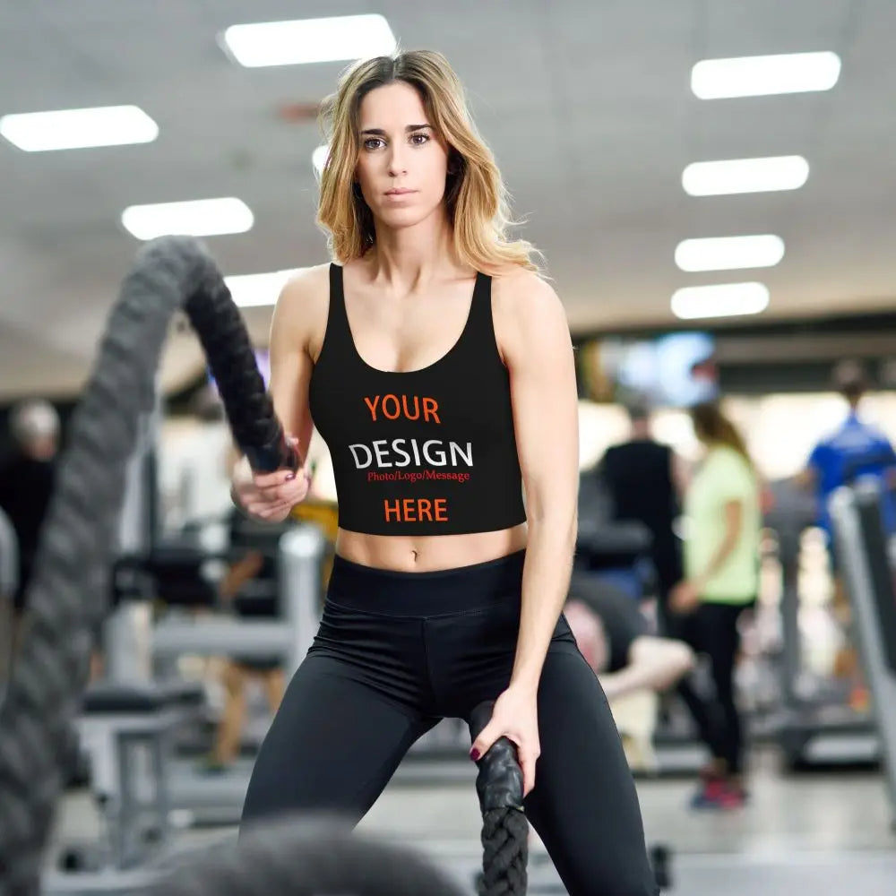 Custom Your Photo Logo Message Workout Tops Women Seamless DIY Design Running Yoga Sport Bras