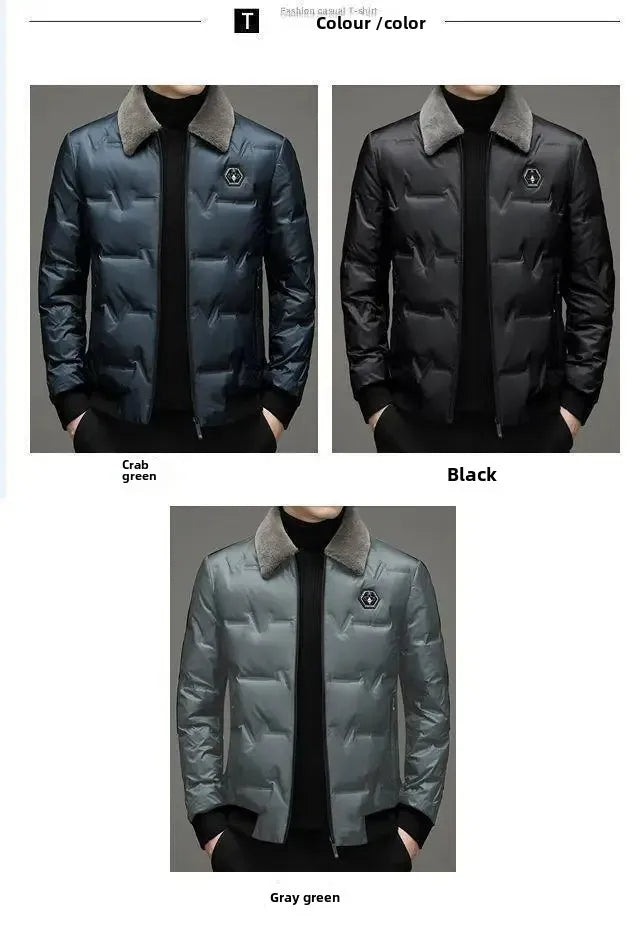 Winter Thickened Warm Cotton Fleece-Lined Lapel Jacket Casual Style