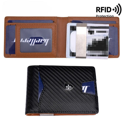 Business RFID men wallets name customized carbon fiber card holder