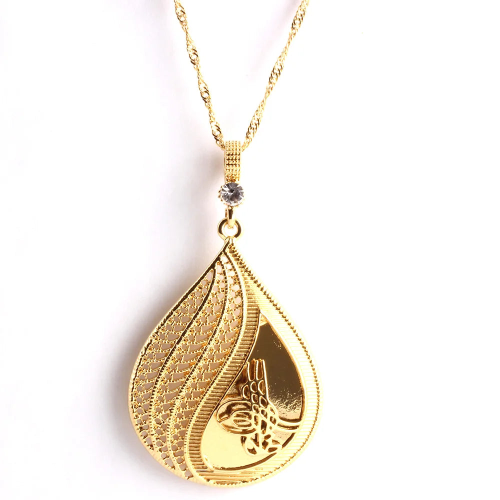 Islamic Religious Women Rhinestone Pendant Necklace