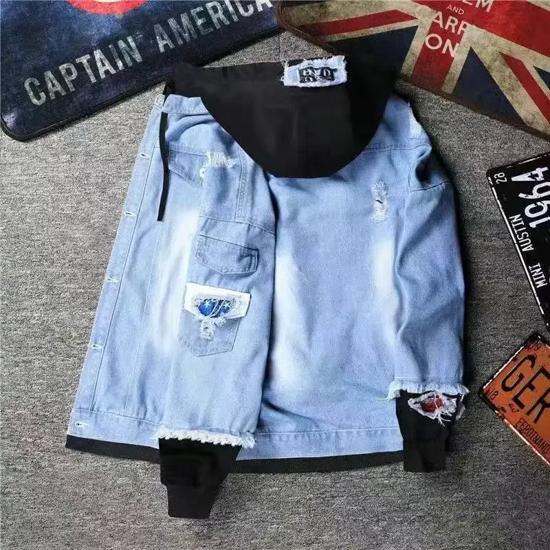 Jean jacket With Hat Hooded