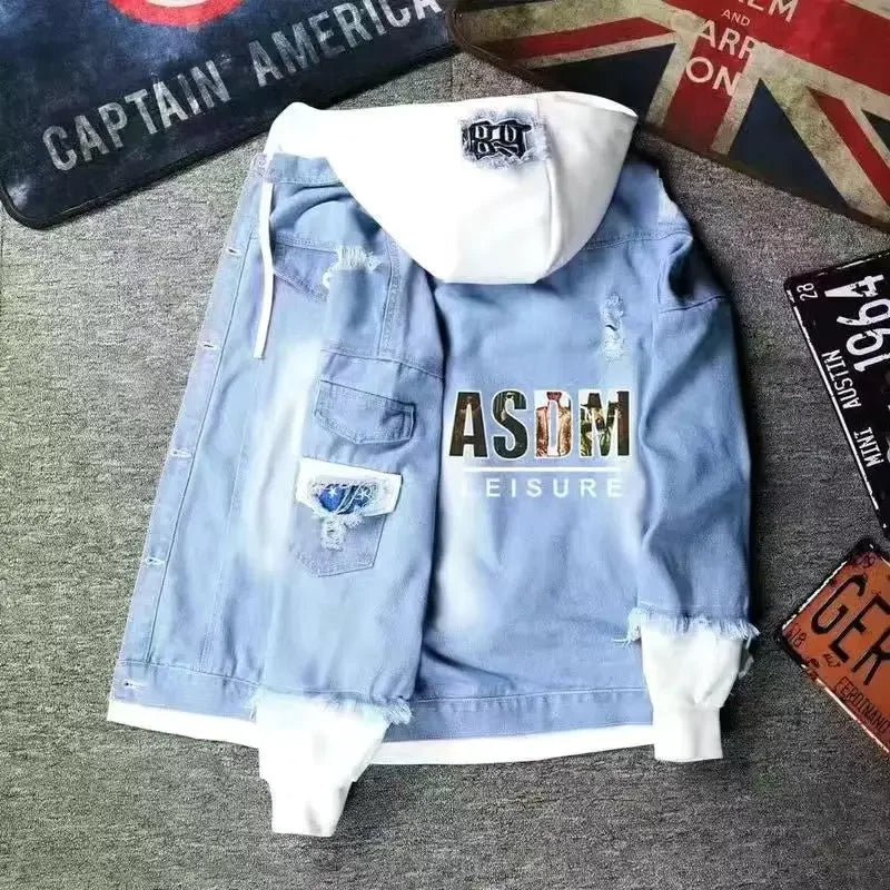 Jean jacket With Hat Hooded