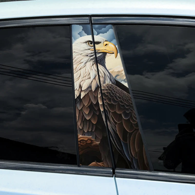 2pcs Wild Eagle Car B-pillar Car Sticker Waterproof