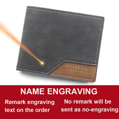 Name Engraving Men Wallets