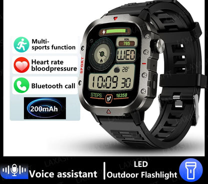 Outdoor Sports Smart Watch 2.01 inch HD Screen LED Flashlight Bluetooth Talking Smart Watch for Men Women