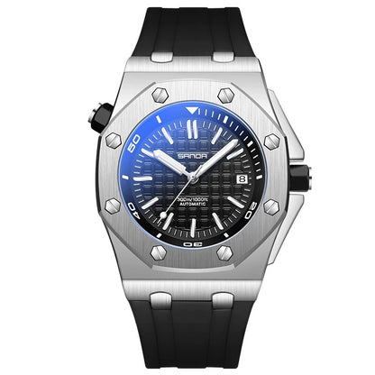 Sports Quartz Watch for Men Military Chronograph Waterproof Silicone Strap Clock Wristwatch