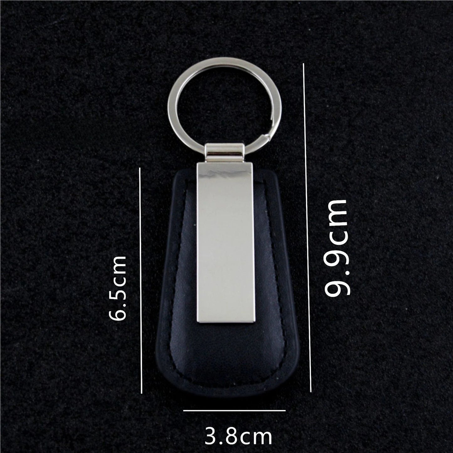 Laser Custom two sides Logo Leather Metal Keychain