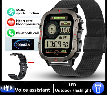 Outdoor Sports Smart Watch 2.01 inch HD Screen LED Flashlight Bluetooth Talking Smart Watch for Men Women