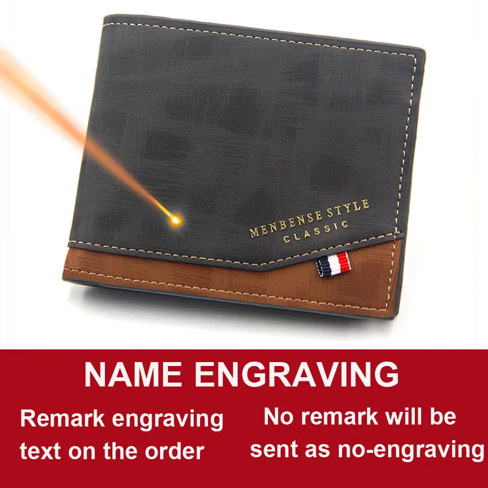 Name Engraving Men Wallets