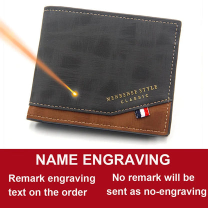 Name Engraving Men Wallets