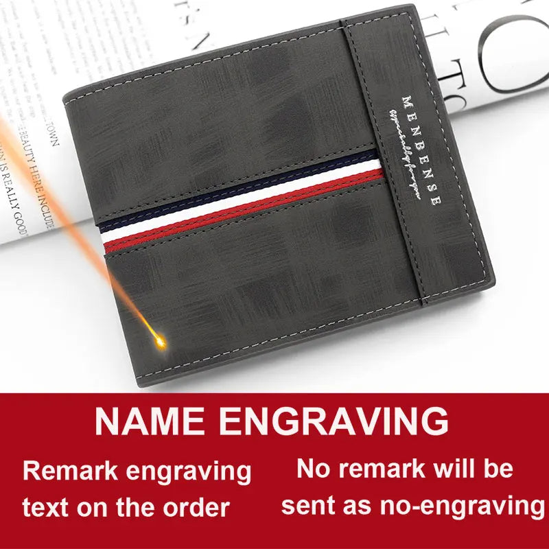 Name Engraving Men Wallets