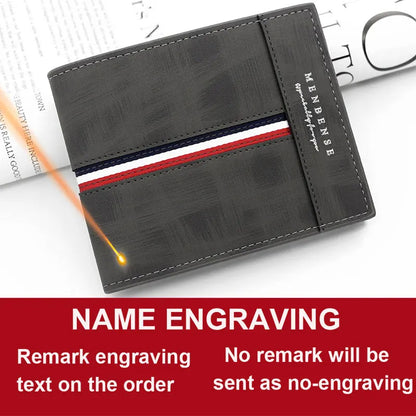 Name Engraving Men Wallets