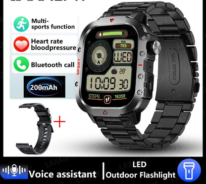 Outdoor Sports Smart Watch 2.01 inch HD Screen LED Flashlight Bluetooth Talking Smart Watch for Men Women