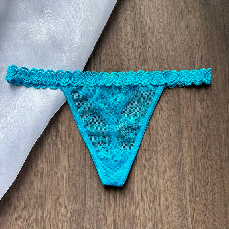 Personalized Custom Name Crystal Letter Thong Lace Bikini Panties