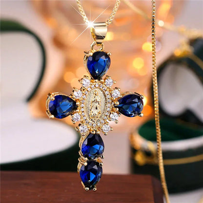 Virgin Mary Cross Necklace