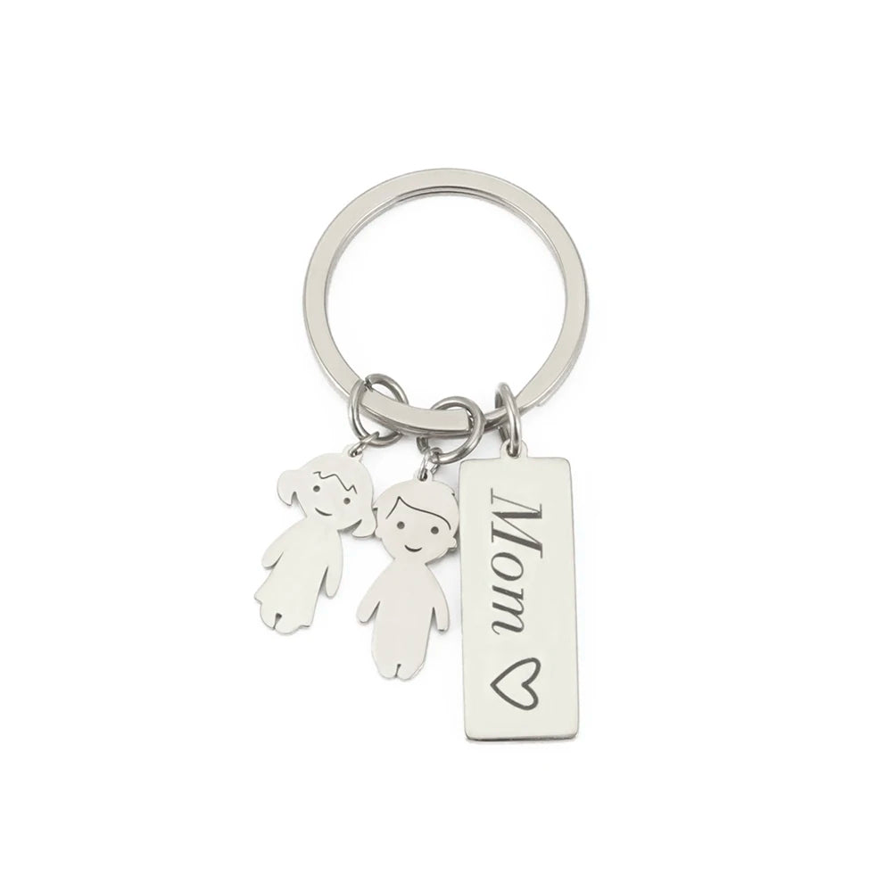 Mom Dad Personalized Keychain Custom Name Family Key Chain