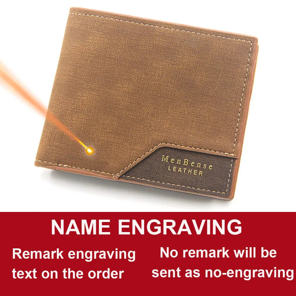 Name Engraving Men Wallets