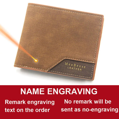 Name Engraving Men Wallets