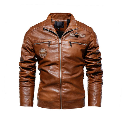 Leather Jacket Men Winter