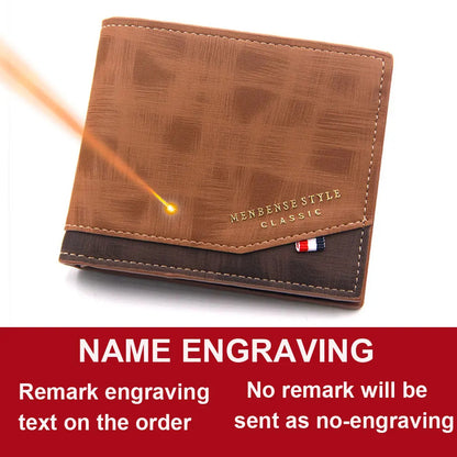 Name Engraving Men Wallets