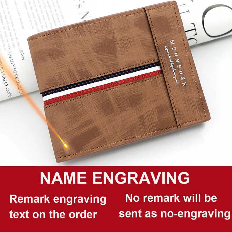 Name Engraving Men Wallets