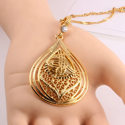 Islamic Religious Women Rhinestone Pendant Necklace