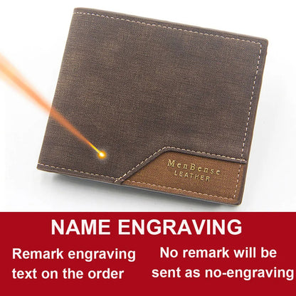 Name Engraving Men Wallets