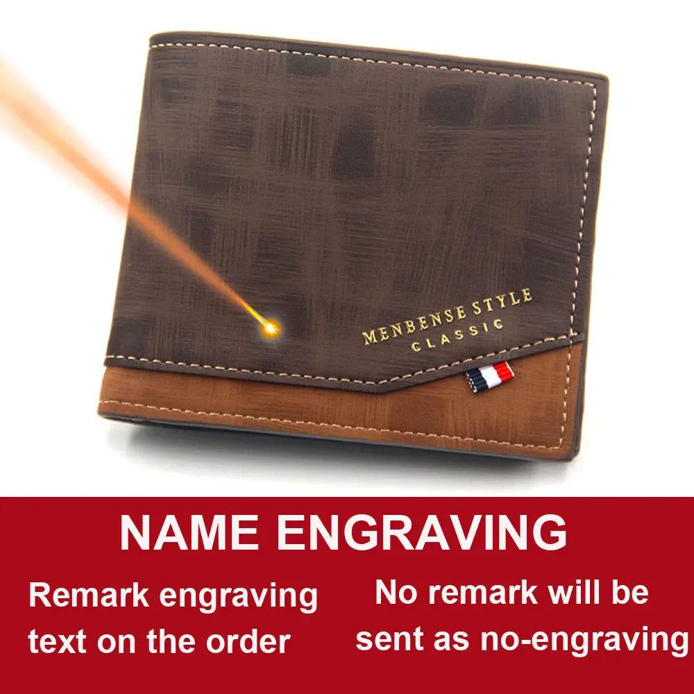 Name Engraving Men Wallets