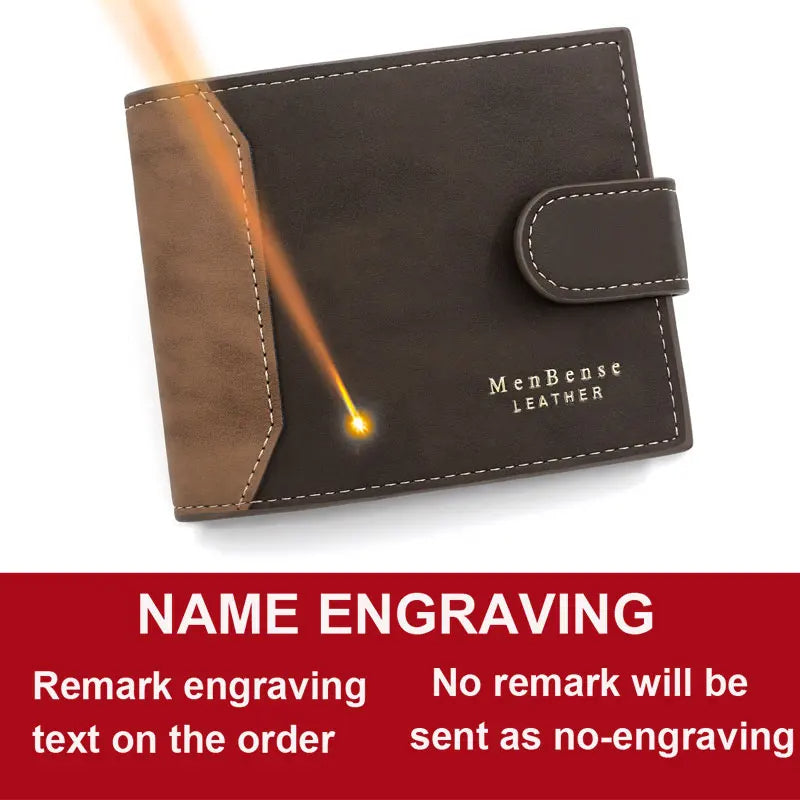 Customized Name Engraving Men Wallets