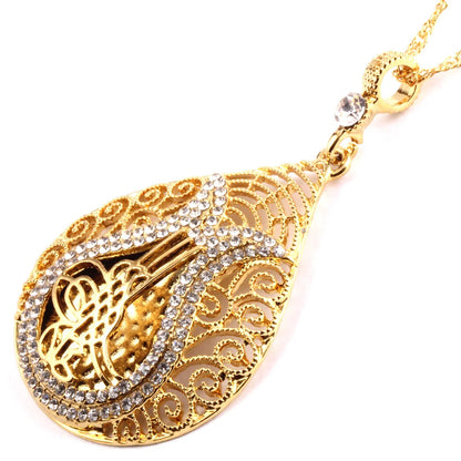 Islamic Religious Women Rhinestone Pendant Necklace