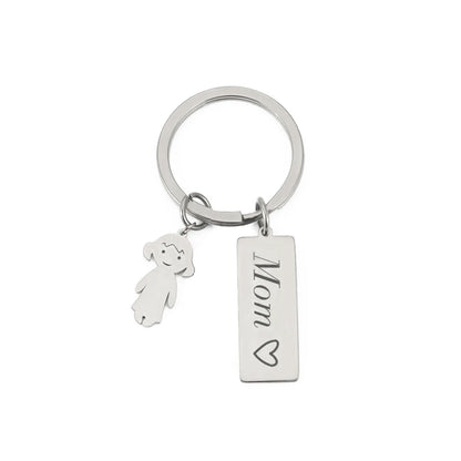 Mom Dad Personalized Keychain Custom Name Family Key Chain