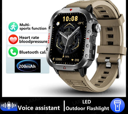 Outdoor Sports Smart Watch 2.01 inch HD Screen LED Flashlight Bluetooth Talking Smart Watch for Men Women