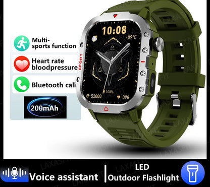 Outdoor Sports Smart Watch 2.01 inch HD Screen LED Flashlight Bluetooth Talking Smart Watch for Men Women