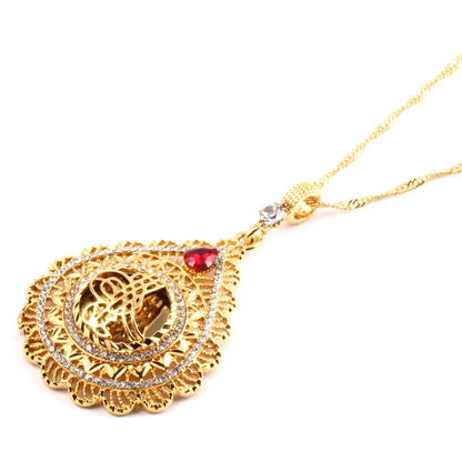 Islamic Religious Women Rhinestone Pendant Necklace