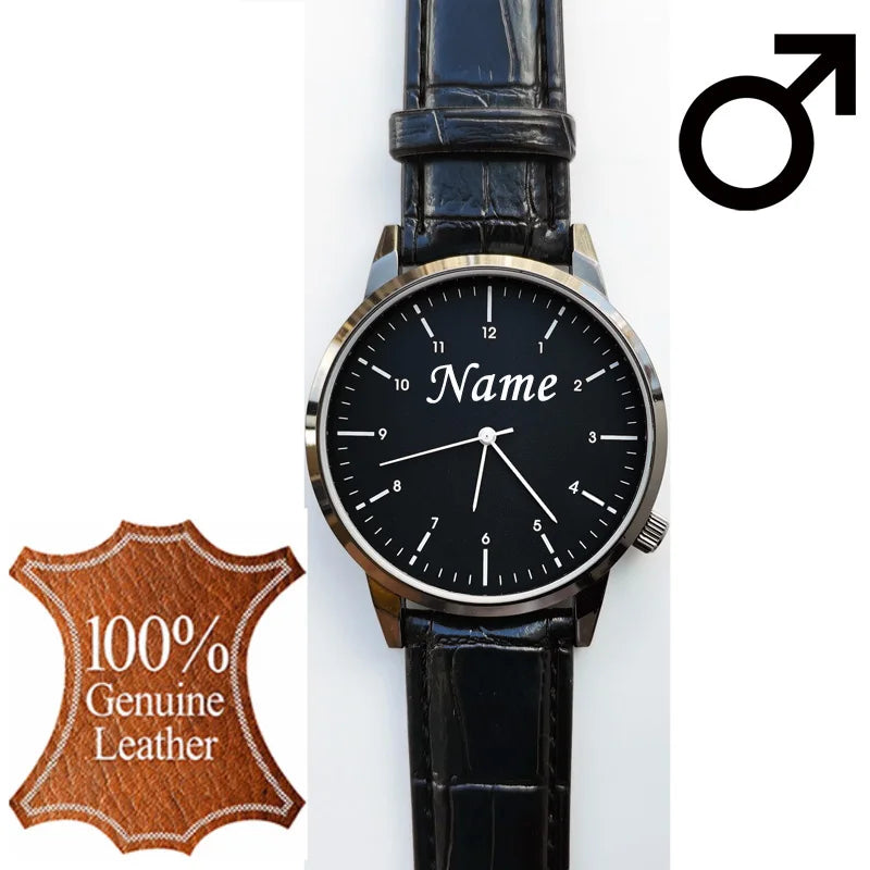 Personalized  Engrave with Your Name Logo Men Lady Wristwatch Water Resistant 3ATM Customized Man's Woman's Wrist Watches